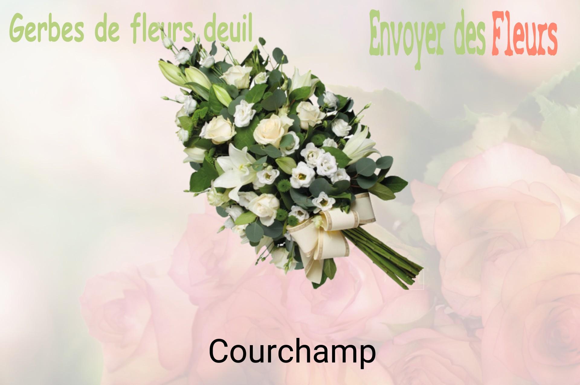 Gerbe de fleurs de deuil livrée à Courchamp